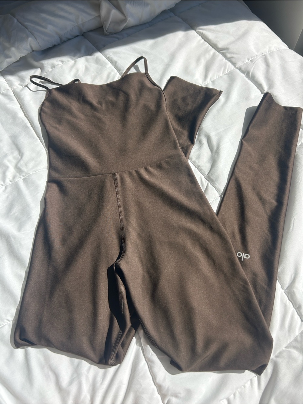 ALO Yoga Chocolate Brown Strappy Jumpsuit